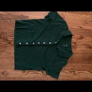 Brandy green button up with a collar Caroline top